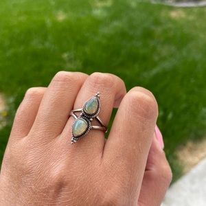 Sterling silver Ethiopian opal ring